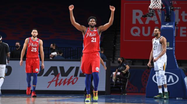 竞技宝APP-40分19篮板+绝平三分 恩比德打爆戈贝尔迈向MVP